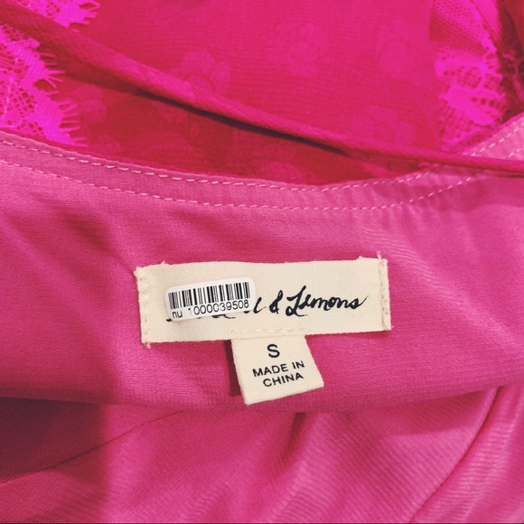 FOR LOVE & LEMONS KRISTIE HOT PINK SLIT MAXI DRESS - Picture 5 of 5